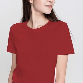 Футболка женская ПРЕМИУМ хлопковая, 2XL бордо, Размер: 2XL, Цвет: бордовый, фото 